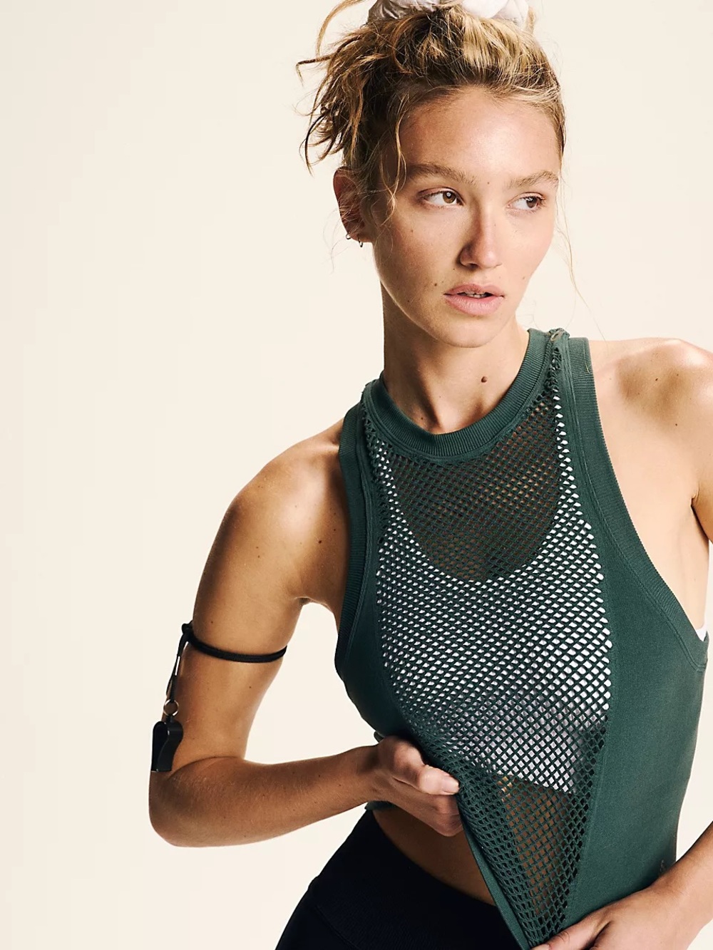 Free People Movement mesh panel tank top|xxs|
